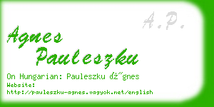 agnes pauleszku business card